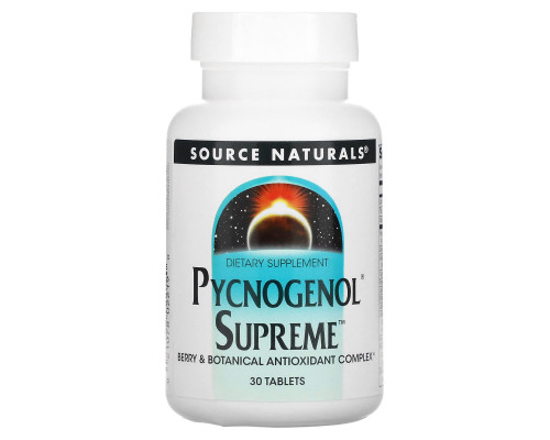 Пикногенол максимальный, Pycnogenol Supreme, Source Naturals, 30 таб.