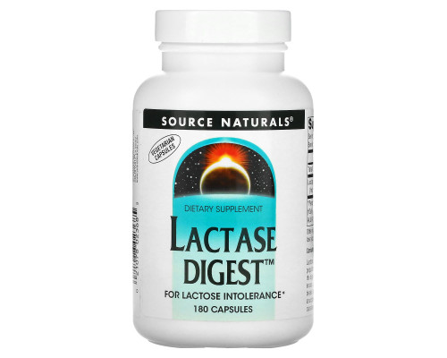 Лактаза (Lactase Digest), Source Naturals, 180 капсул