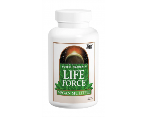 Мультивитамины, Life Force Vegan Multiple, Source Naturals, веганские, баланс жизненных сил, 60 таблеток
