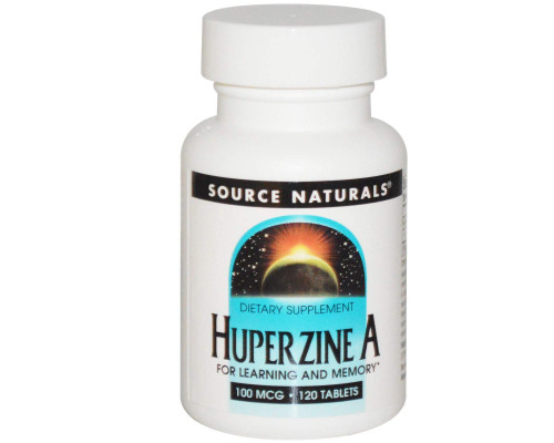 Витамины для мозга, Huperzine A, Source Naturals, 100 мкг, 120 таблеток