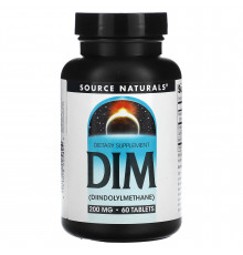 Дииндолилметан, DIM, Source Naturals, 200 мг, 60 таблеток