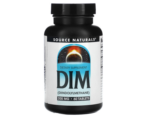 Дииндолилметан, DIM, Source Naturals, 200 мг, 60 таблеток