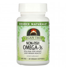 Омега-3 из морских водорослей, Non-Fish Omega-3, Source Naturals, для веганов, 300 мг, 30 капсул