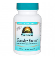 Молозиво, Transfer Factor, Source Naturals, Wellness, 125 мг,  60 кап.