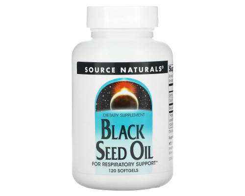 Масло семян черного тмина, Black Cumin Seed Oil, Source Naturals, 120 гелевых капсул