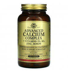 Комплекс кальция + витамины D3, K2, цинк, бор, Calcium Complex, Solgar, 120 таблеток