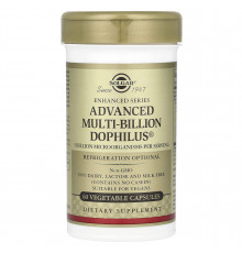Пробиотики дофилус, Advanced Multi-Billion Dophilus, Solgar, комплекс, 60 растительных капсул