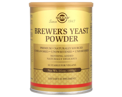 Пивные дрожжи, Brewer's Yeast, Solgar, порошок, 400 гр.