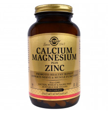 Кальций магний цинк (Calcium Magnesium Zinc), Solgar, 250 таблеток