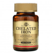 Хелат железа, Chelated Iron, Solgar, 100 таблеток