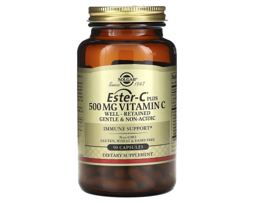 Вітамін С естер плюс, Ester-C Plus Vitamin C, Solgar, 500 мг, 90 капсул
