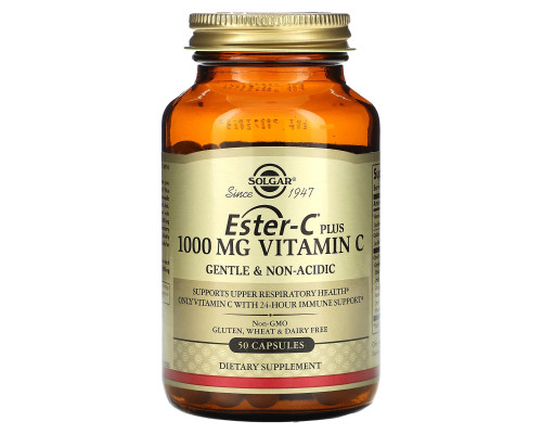 Витамин С эстер плюс, Ester-C Plus Vitamin C, Solgar, 1000 мг, 50 капсул