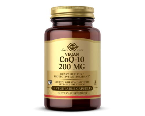 Коэнзим Q10, Vegan CoQ-10, Solgar, 200 мг, 30 вегетарианских капсул
