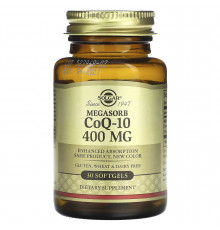 Коензим Q10, Megasorb CoQ-10, Solgar, 400 мг, 30 гелевих капсул