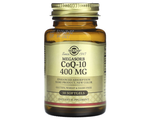 Коензим Q10, Megasorb CoQ-10, Solgar, 400 мг, 30 гелевих капсул
