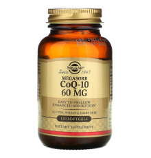 Коэнзим Q-10, Megasorb CoQ-10, Solgar, 60 мг, 120 гелевых капсул