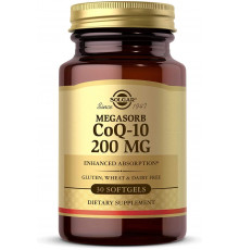 Коэнзим Q10, Megasorb CoQ-10, Solgar, 200 мг, 30 гелевых капсул