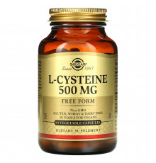 Цистеин, L-Cysteine, Solgar, 500 мг, 90 вегетарианских капсул