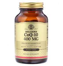 Коэнзим Q10, Megasorb CoQ-10, Solgar, 400 мг, 60 гелевых капсул