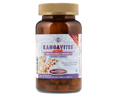 Витамины для детей, Kangavites, Multivitamin & Mineral Childrens Formula, Solgar, кангавитс, ягоды, 120 таблеток