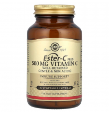 Витамин С плюс (эстер С), Ester-C Plus, Solgar, 500 мг, 100 растительных капсул