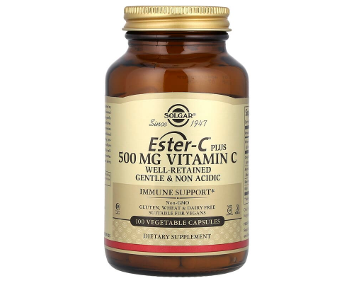Витамин С плюс (эстер С), Ester-C Plus, Solgar, 500 мг, 100 растительных капсул