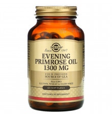Масло вечерней примулы (Evening Primrose Oil), Solgar, 1300 мг, 60 гелевых капсул