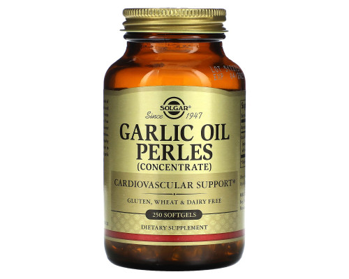 Чесночное масло (Garlic Oil Perles), Solgar, концентрат, 250 капсул