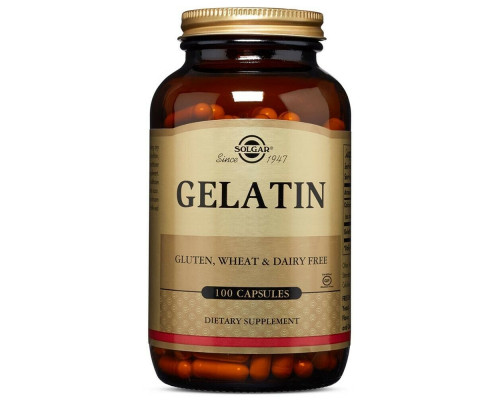 Желатин, Gelatin, Solgar, 100 капсул