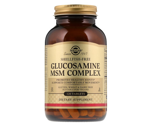 Глюкозамин МСМ комплекс, Glucosamine MSM, Solgar, 120 таблеток