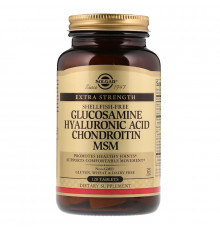 Глюкозамин, гиалуроновая, хондроитин, МСМ, Glucosamine Hyaluronic Acid Chondroitin MSM, Solgar, 120 таблеток
