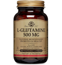 L-глутамін, L-Glutamine, Solgar, 500 мг, 100 вегетаріанських капсул