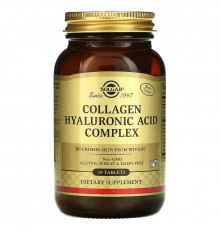 Гиалуроновая кислота с коллагеном, Hyaluronic Acid, Solgar, комплекс, 120 мг, 30 таблеток