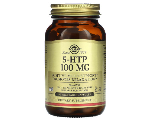 5-НТР, 5-гидрокси L-триптофан, Solgar, 100 мг, 90 капсул