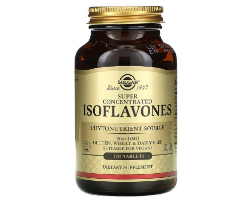 Соевые изофлавоны, Isoflavones, Solgar, суперконцентрированные, 120 таблеток
