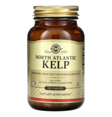 Ламинария йод, Kelp, Solgar, северо-атлантическая, 250 таблеток