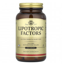 Липотропный фактор, Lipotropic Factors, Solgar, 100 таблеток
