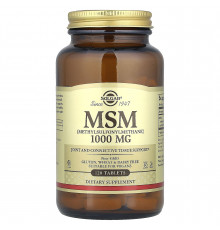 Метилсульфонилметан, MSM, Solgar, 1000 мг, 120 таблеток
