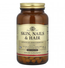 Витамины для волос, кожи и ногтей, Skin, Nails, Hair, Solgar, улучшенная формула МСМ, 120 таблеток