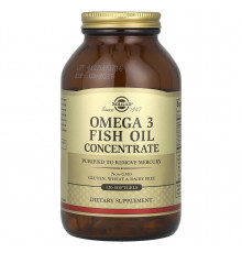 Омега-3, Omega-3 Fish Oil, Solgar, концентрат рыбьего жира, 120 гелевых капсул