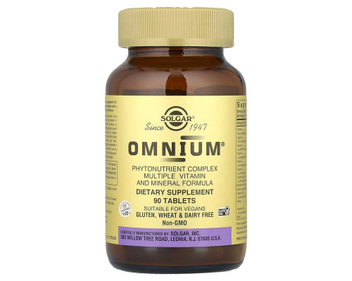 Омниум, мультивитамины и минералы, Omnium, Phytonutrient Complex, Solgar, 90 таблеток