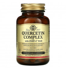 Кверцетин комплекс с эстер-С, Quercetin, Solgar, 50 вегетарианских капсул