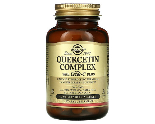 Кверцетин комплекс с эстер-С, Quercetin, Solgar, 50 вегетарианских капсул