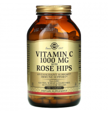 Витамин С с шиповником, Vitamin C with Rose Hips, Solgar, 1000 мг, 250 таблеток