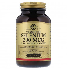 Селен, Selenium, Solgar, без дрожжей, 200 мкг, 250 таблеток