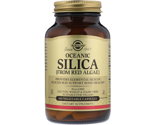 Кремній з червоних водоростей, Oceanic Silica, Solgar, 100 капсул