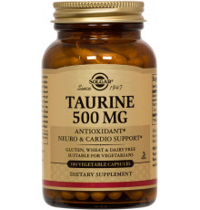 Таурин, Taurine, Solgar, 500 мг, 100 капсул