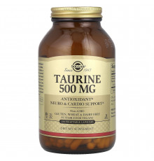 Таурин, Taurine, Solgar, 500 мг, 250 вегетарианских капсул
