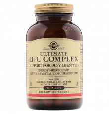 Вітаміни В + С, комплекс, Ultimate B + C, Solgar, 90 таблеток