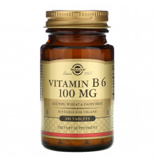 Витамин В6, Vitamin B6, Solgar, 100 мг, 100 таблеток